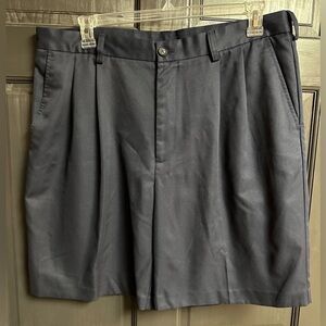 Izod Double Pleated Men’s Dress Golf Shorts Navy Blue Size 38